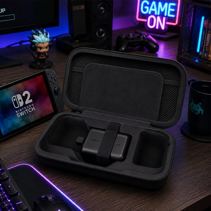 Estuche de Carga para Consola Switch 2 con Batería 10000 mAh Negro