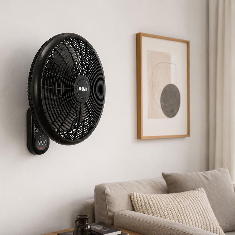 Ventilador de Pared 16 plg con Control Remoto Color Negro