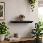 Repisa Flotante Decorativa con Soporte Color Negro