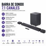 Barra de Sonido 7.1 Canales Bar 800MK2 con Subwoofer Inalámbrico de 10 Plg Negra