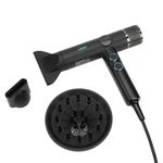 Secadora Profesional de 1600 a 1900 W con 3 Boquillas, Pantalla LED y Motor BLDC Color Negro