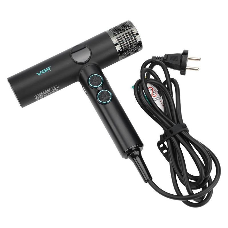 Secadora Profesional de 1600 a 1900 W con 3 Boquillas, Pantalla LED y Motor BLDC Color Negro