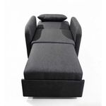 Sofá Cama Individual Tapizado Lino Reclinable y Extensible Gris