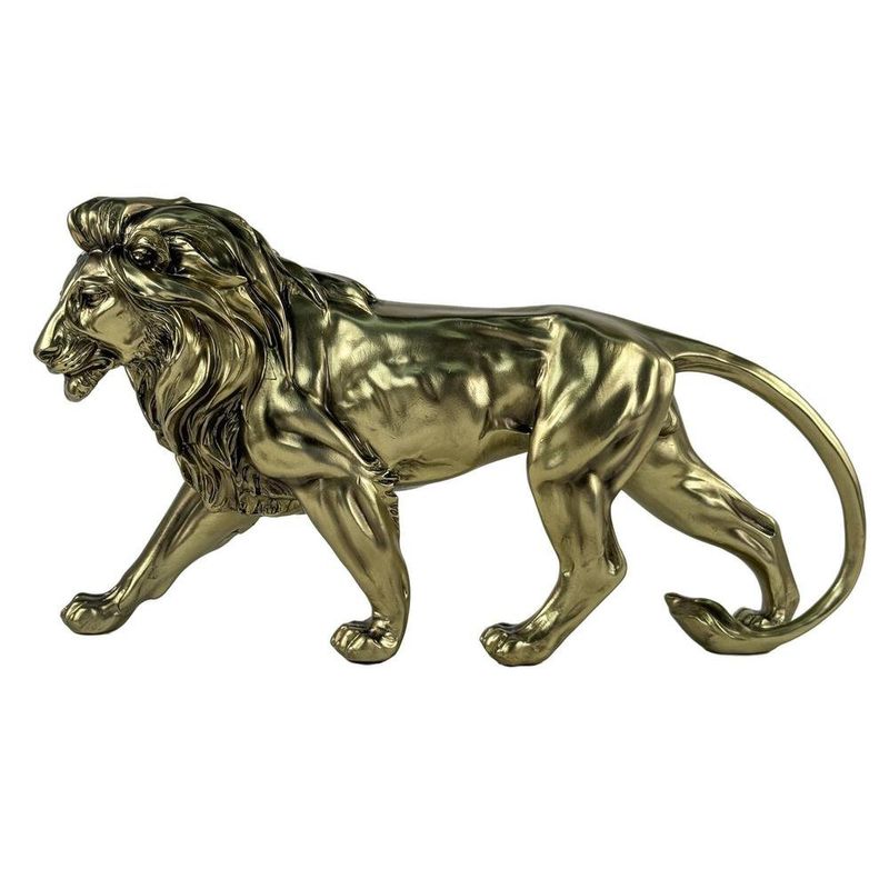Figura Decorativa León Caminando Dorado 23 cm