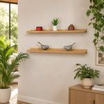 Set de 2 Repisas Flotantes Decorativas Acabado Madera