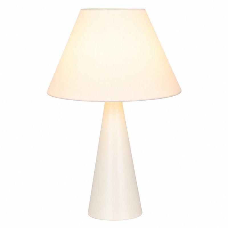Lámpara de Mesa Base E27 con Pantalla Cónica Color Beige