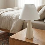 Lámpara de Mesa Base E27 con Pantalla Cónica Color Beige
