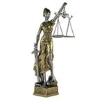Figura Decorativa Dama de la Justicia 41 cm Color Dorado Mate