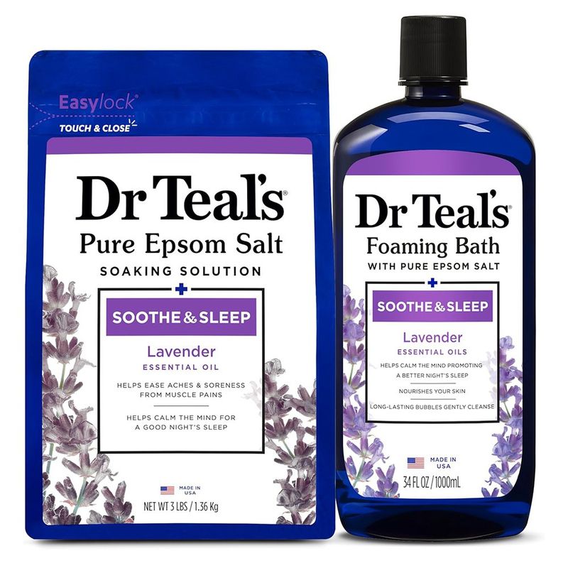 Kit Dr Teal’s Soothe & Sleep Lavanda con Sal Epsom y Espuma para Baño