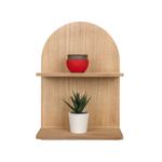 Repisa Decorativa Tipo Arco de 2 Alturas Acabado Madera