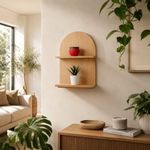 Repisa Decorativa Tipo Arco de 2 Alturas Acabado Madera