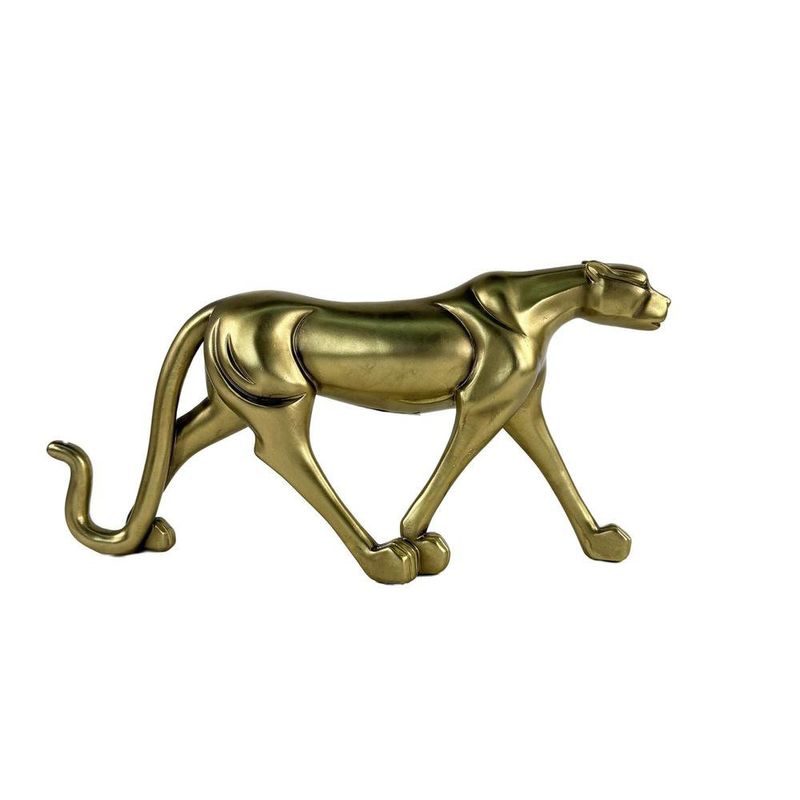 Figura Decorativa Leopardo Caminando 19.3 cm Color Dorado