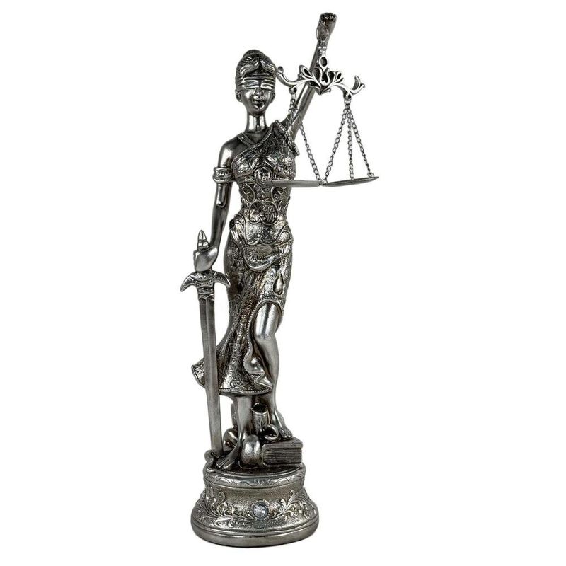 Figura Decorativa Dama de la Justicia 44.7 cm Color Plateado