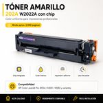 Tóner NKT Original W2022A 202A con Chip para HP Color LaserJet Pro Color Amarillo