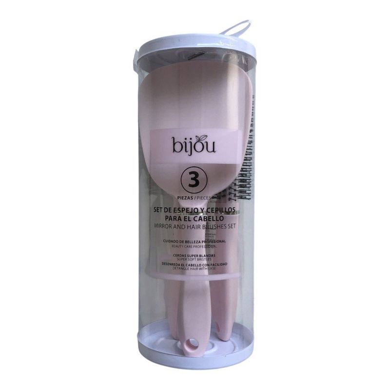 Set de Cepillos para Cabello y Espejo de Mano Colores Surtidos