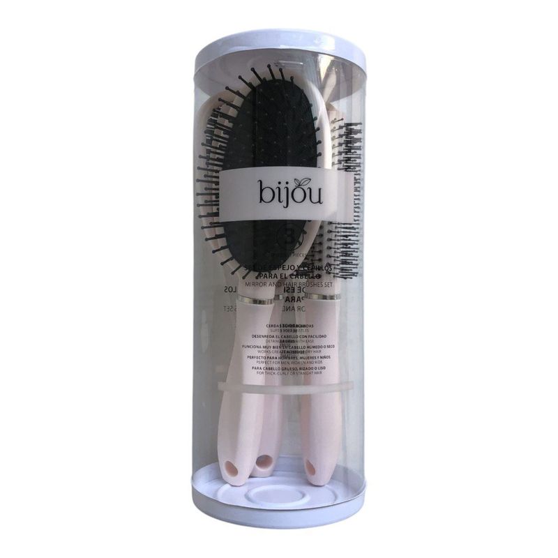 Set de Cepillos para Cabello y Espejo de Mano Colores Surtidos