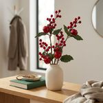 Rama Decorativa con Bayas y Manzanas 16 x 68 x 16 cm Roja para Navidad