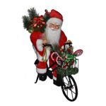 Figura Navideña Santa en Bicicleta con Luz LED de 52 cm