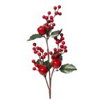 Rama Decorativa con Bayas y Manzanas 16 x 68 x 16 cm Roja para Navidad