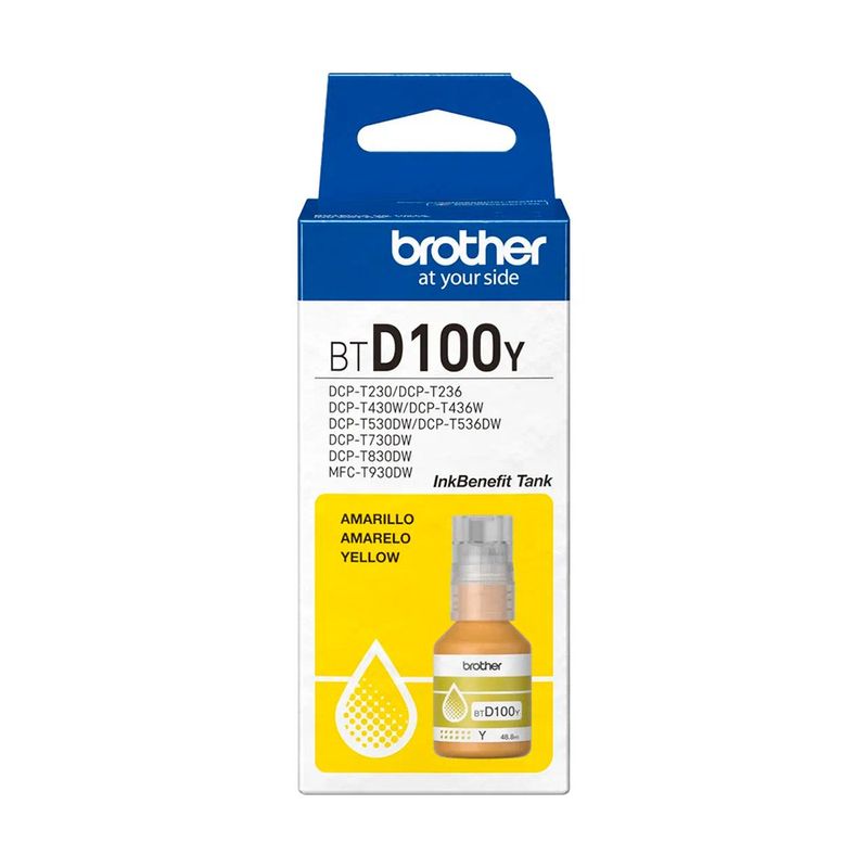 Tinta BTD100Y Original 48.8 ml para Impresora T230 Color Amarillo