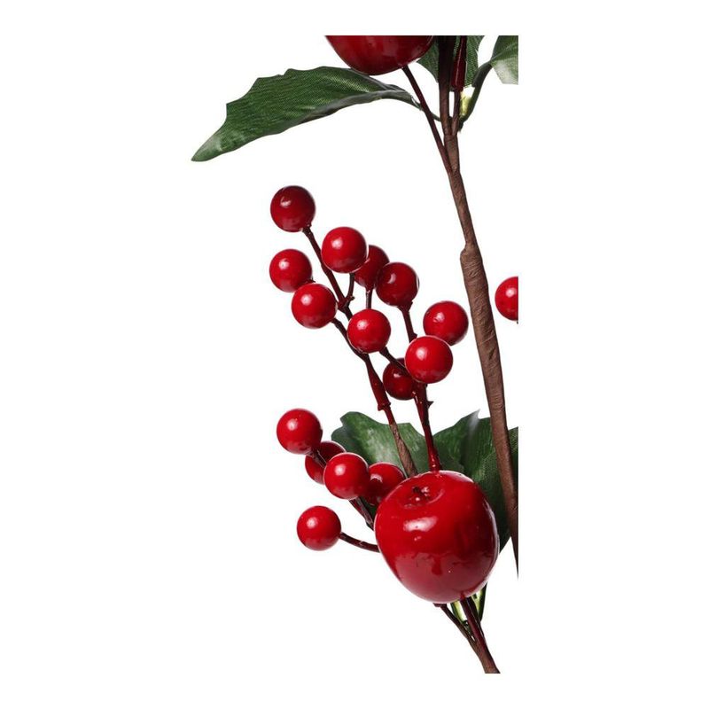 Rama Decorativa con Bayas y Manzanas 16 x 68 x 16 cm Roja para Navidad