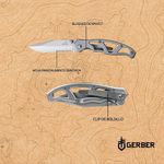Navaja Gerber Plateada con Hoja de Acero Inoxidable Alto Carbono
