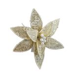 Pick Navideño de Pascua con Perlas para Arreglos de 27 cm Color Champán