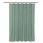 Set de Cortina para Baño con Liner y Ganchos 14 Piezas Diseño Texturizado Color Verde Oscuro
