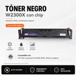 Tóner Original W2300X con Chip para HP Color LaserJet Pro Color Negro