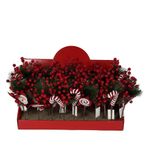 Flor Decorativa Navideña Roja de Foam y Plástico 30 cm - Presentación Surtida