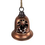 Campana Colgante de Metal 19 x 19 x 24 cm Cobre con Nacimiento para Navidad