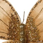 Mariposa Decorativa Escarchada 5 x 27 x 35 cm Dorada para Arreglos Navideños