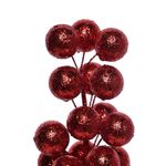 Rama de Bayas con Escarcha 33 cm Roja para Arreglos Navideños
