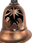 Campana Colgante de Metal 19 x 19 x 24 cm Cobre con Nacimiento para Navidad
