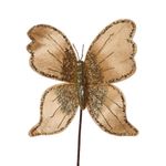 Mariposa Decorativa Escarchada 5 x 27 x 35 cm Dorada para Arreglos Navideños