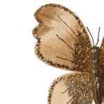 Mariposa Decorativa Escarchada 5 x 27 x 35 cm Dorada para Arreglos Navideños