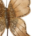 Mariposa Decorativa Escarchada 5 x 27 x 35 cm Dorada para Arreglos Navideños