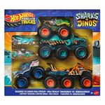 Set Hot Wheels Monster Trucks Sharks vs Dinos con 6 Vehículos