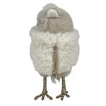 Búho Decorativo de Espuma y Poliéster 15 x 10 x 21 cm Blanco y Beige Derecho para Navidad