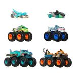 Set Hot Wheels Monster Trucks Sharks vs Dinos con 6 Vehículos