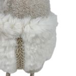 Búho Decorativo de Espuma y Poliéster 15 x 10 x 21 cm Blanco y Beige Derecho para Navidad