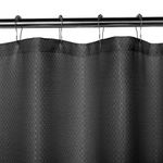 Set de Cortina para Baño con Liner y Ganchos 14 Piezas Diseño Texturizado Color Negro