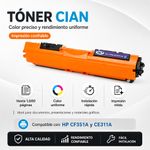 Cartucho de Tóner Láser Cian CF351A CE311A Compatible con Impresoras HP y Canon