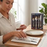 Set de 24 Cubiertos Milán de Acero Inoxidable para Servicio de Mesa Plateado