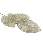 Rama Navideña de 3 Hojas de Palma Champán con Glitter de 84 cm