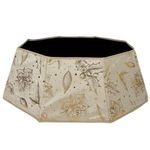 Base Cubrepie Plegable para Árbol de Navidad 50 x 70 x 25 cm Dorada y Beige
