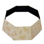 Base Cubrepie Plegable para Árbol de Navidad 50 x 70 x 25 cm Dorada y Beige