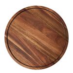 Set de Mesas Redondas de Centro de Madera Acacia y Patas Color Negro 2 Piezas