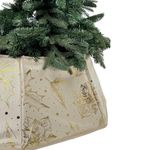 Base Cubrepie Plegable para Árbol de Navidad 50 x 70 x 25 cm Dorada y Beige