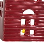 Casa Decorativa de Cerámica Roja con Luz de 22.5 cm para Navidad
